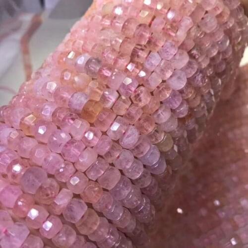 Icnway 38cm natural pink morganite 4x8mm Roundel Faceted Beads Diy Jewelry Accessorie Necklace Bracelet Earrings Loose Beads