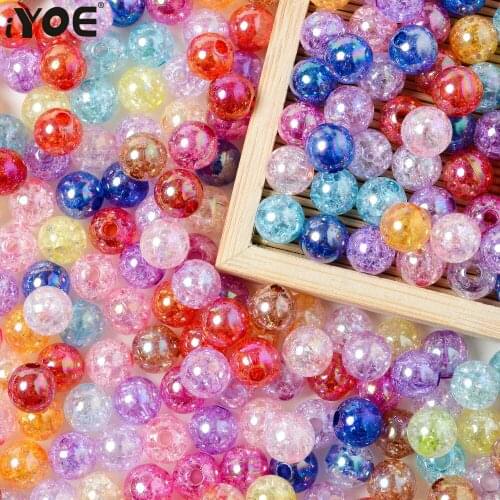 IYOE 50pcs/Lot 10mm Mix Color AB Crystal Beads Acrylic Spacer Beads Blingbling Beads For Jewelry Making Bracelet Necklace