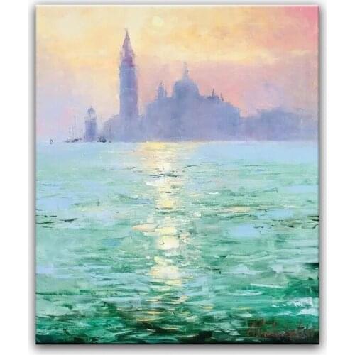 Oil painting 100% hand painted Home decoration high quality landscape knife painting pictures DM16062907