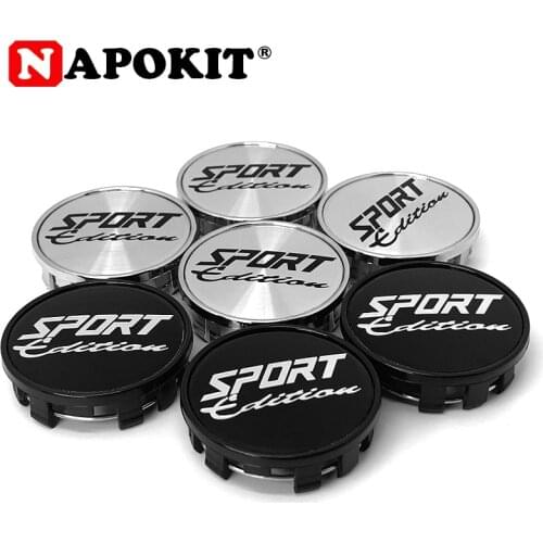 4PCS SPORT Logo 54MM(52mm-50mm) Car Wheels Rim Hub Cap Auto Car Wheel Center Caps Hubcap Dust-proof Cover Black Chrome