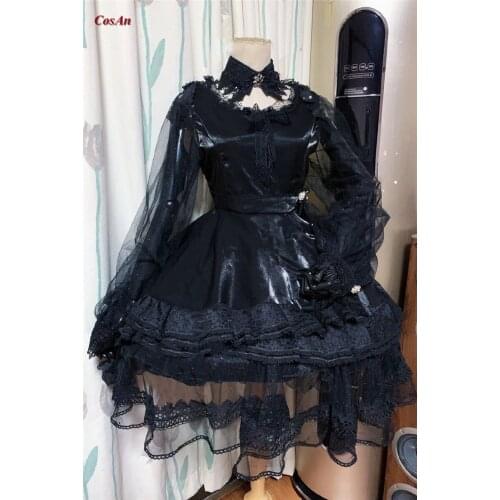 New Arknights Schwarz Cosplay Costume Music Synesthesia Symphony Elegant Black Formal Dress Party Role Play Clothing Custom-Make