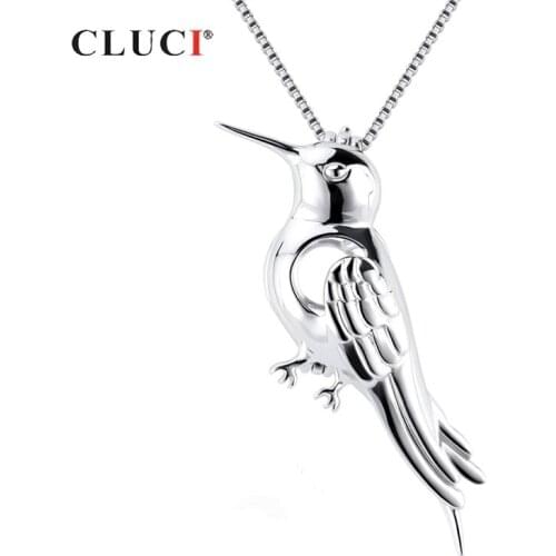 CLUCI Silver 925 Cute Bird Charms Pendant Jewelry Gift for Women Real 925 Sterling Silver Bird Pearl Locket SC374SB