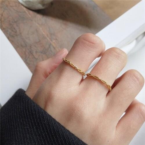 Minimalist 925 Sterling Sliver Twisted Rings For Women Simple Gold Color Thin Line Open Rings Personalized Jewelry