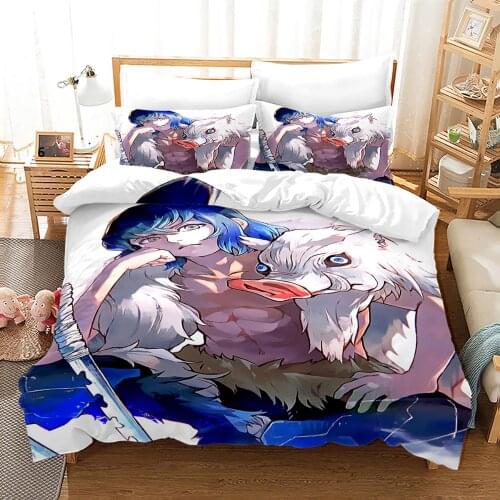 Demon Slayer Bedding Set Single Twin Full Queen King Size Demon Slayer Bed Set Children Kid Bedroom Duvetcover Sets 3D Print 013