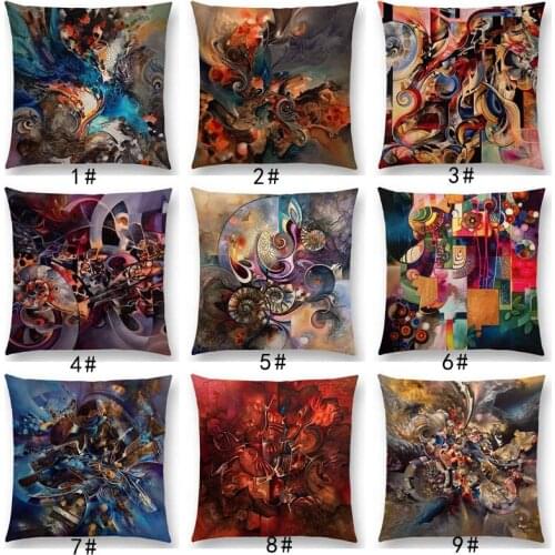 New Abstract Style Painting Sculpture Mysterious Pattern Fantastic Cushion Cover Sofa Throw Pillow Case