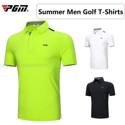 Golf Wear Men Golf T-Shirt Summer Short Sleeved Breathable Quick Drying Clothing Mens Casual Solid Shirts Business Tops M-XXL