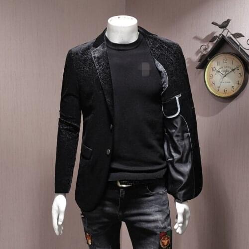 Brand Men Blazer Luxury Wedding Business Casual Single Breasted Suit Jacket Oversize 5XL Autumn Black Slim Velour Outwear