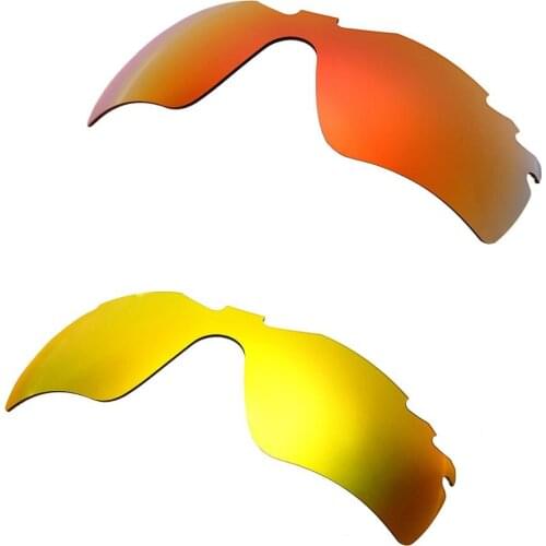 HKUCO Red/Gold 2 Pairs Polarized Replacement Lenses For Radar Path-Vented Sunglasses Increase Clarity