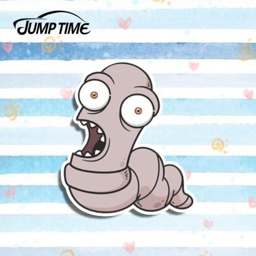 Jump Time 13cm x 10cm Zombie Worm DIY Decal Car Styling Funny Car Stickers Vinyl Graphic Decor Window Bumper Waterproof
