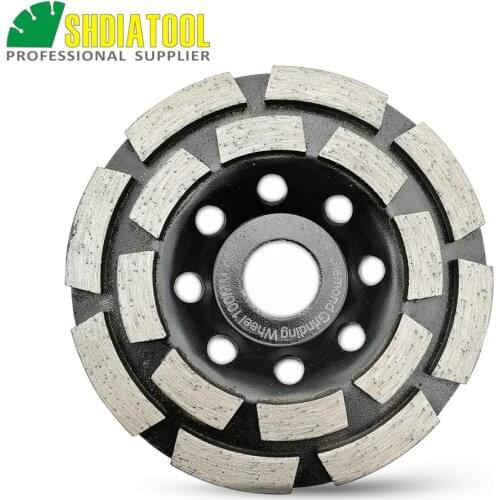 SHDIATOOL 4 Inch Diamond Double Row Cup Wheel For Concrete & Masonry, Diameter 100mm Diamond Grinding Disc