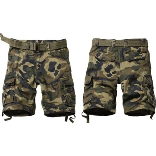 Casual Cargo Shorts Men Camouflage Multi Pocket Cotton Twill Cargo Shorts Classic Loose fit Straight Leg Short Pants