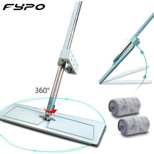 Magic Mop Hand Free Washing Microfiber flat Mop living room Kitchen Wet Dry Floor Cleaning Tool