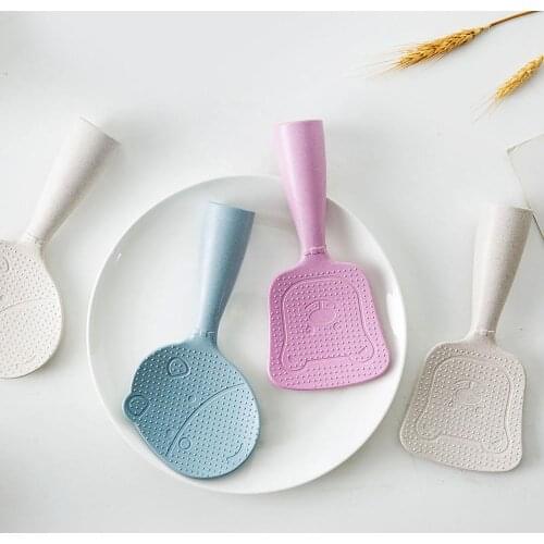 Cute Kitchen Rice Spoon Plastic Rice Paddle Non-stick Rice Scoop Long Handle Serving Spoon Kitchen Accessories