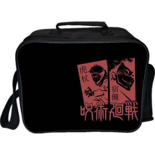 Anime Jujutsu Kaisen Lunch Bag Student School Cartoon Food Box Girls Portable Thermal Food Picnic Bags For School Kids Boys Tote
