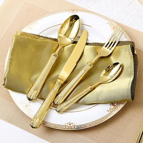 High Quality 304 Stainless Steel Western Tableware Wheat Ear Mirror Light Steak Knife and Fork Hotel Restaurant Utensils Set