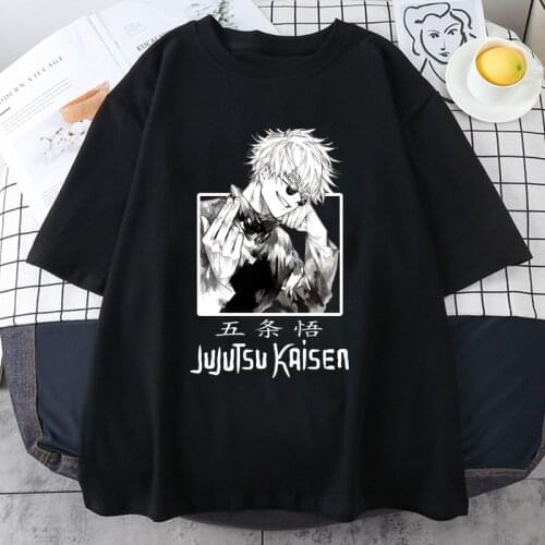 Jujutsu Kaisen Anime Print Woman T Shirt 2021 Summer Tee Shirt Harajuku Jujutsu Kaisen T Shirts Hip Hop Women Manga T-Shirts