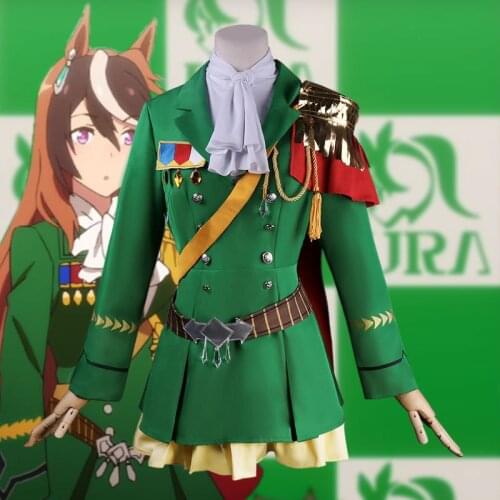 S-2XL Pretty Derby Symboli Rudolf Cosplay Costume Anime Leisen College Women Dress Full Sets Halloween Costumes Wig C181M208