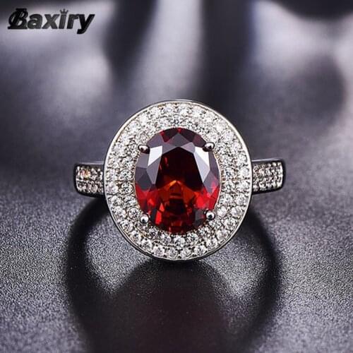 2019 Trendy Engagement Ruby Ring 925 Sterling Silver Rings For Women Gemstone Ring Fine Natural Amethyst ring Cocktaill Party