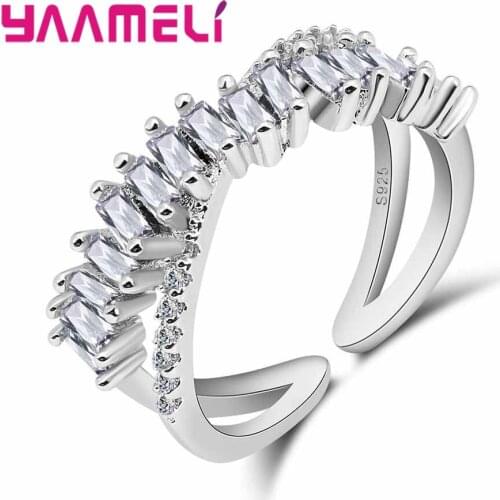 New Vintage X Cross Ring Jewelry Fashion Female 925 Sterling Silver Fashion Crystal Design For Women Wedding Accessory