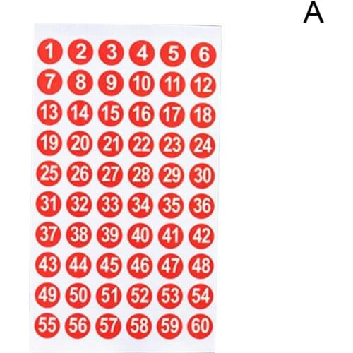 1 Pc Red Waterproof Number 1-200 Labels Stickers For DIY Craft Nail Polish Lipstick Color Number Tags Bar Wine Glass Label