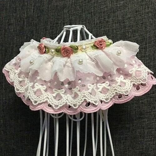 1pcs pet dog cat fashion pearl lace flower bibs doggy neckwear puppy bandage dogs cats collar XS S M L XL
