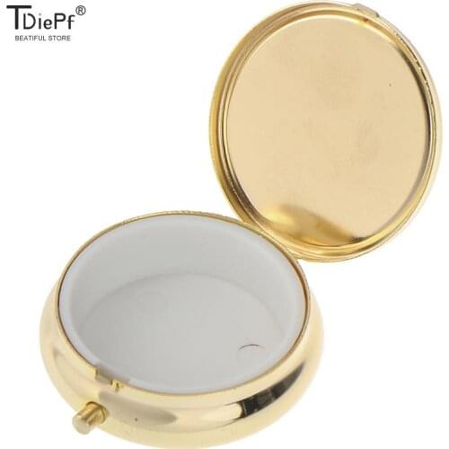 1pcs Gold Pill boxes Medicine Organizer Container Medicine Case Pill Candy Box