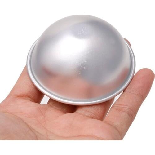 2Pcs Ball Aluminum Semicircle Sphere Bath Bomb Cake Pan Mold Baking Pastry Mould
