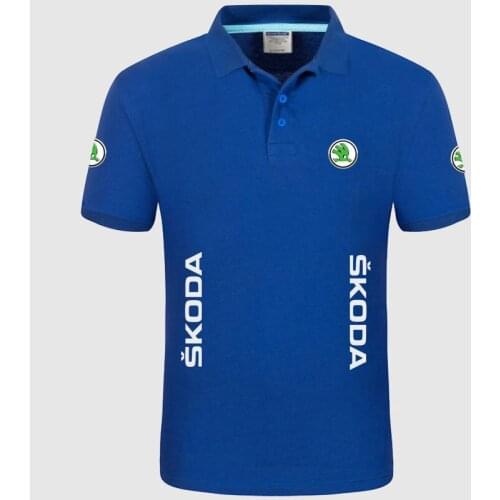 2021 Summer High quality brand Skoda logo polo short sleeve shirt Fashion casual Solid Polo Shirt unisex shirts