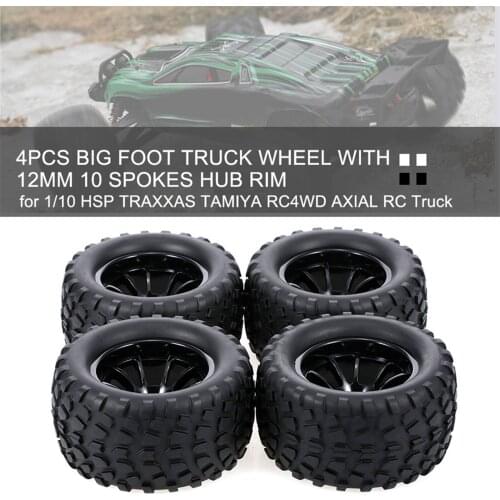 4pcs Mini Hub Wheel Rim Tires for RC 1: 10 Climbing Car Off Road Car Model Spare Parts