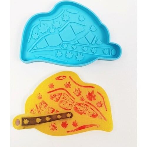 3 Pcs Maple Lips Keychain Epoxy Resin Mold Serving Board Tray Coaster Silicone Mould DIY Crafts Jewelry Storage Home Decoration