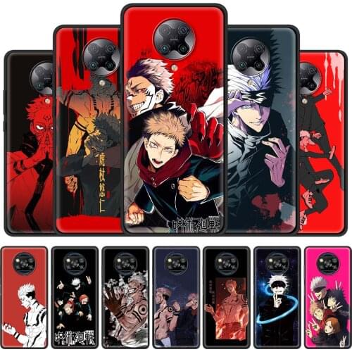 Phone Case For Xiaomi Mi Poco X3 NFC F2 M3 Note 10 Lite 5G 9 9T SE 10T Pro A2 CC9 CC9E Black Cover jujutsu kaisen Anime