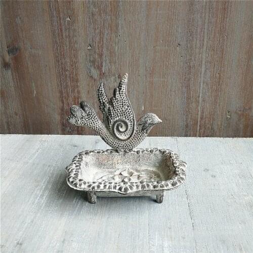 Decorative Rustic Retro Metal Soap Storage Box Pigeon