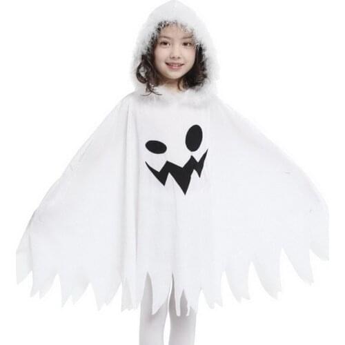 Halloween Holiday White Ghost Kids Cosplay Costume Game Performance The Evil Terrorist Elf Halloween Party Demon party dress up