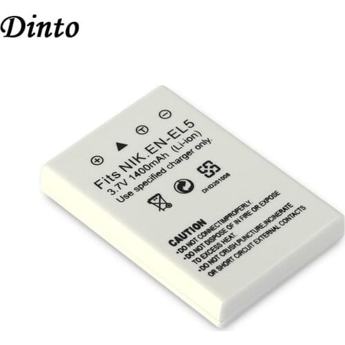 Dinto 1pc 1400mAh EN-EL5 ENEL5 EN EL5 Rechargeable Camera Battery for Nikon Coolpix P3 P4 P80 P90 P5100 3700 4200 5200