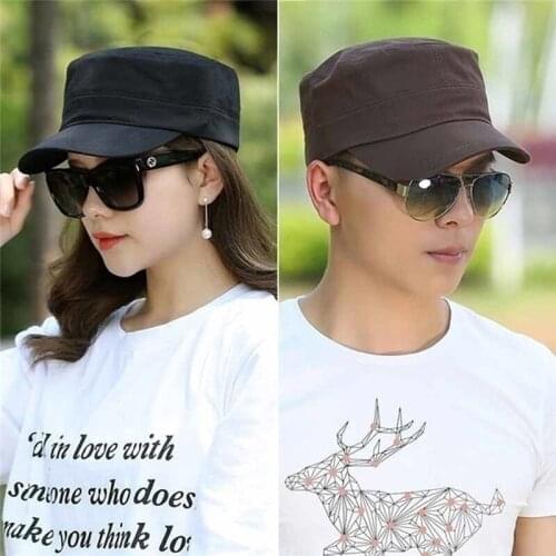 Unisex Summer Hat Outdoor Breathable Military Cap Mens Womens Sun Hat Hip Hop Baseball Cap Flat Top Light Board Hat Sun Visor