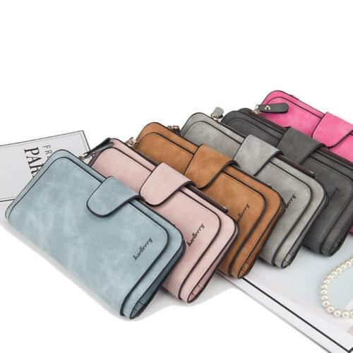 Women PU Leather Wallet Purse Long Card Holder Clutch Wallet Local stock Lady Trifold Card Wallet Clutch Checkbook Purse Handbag