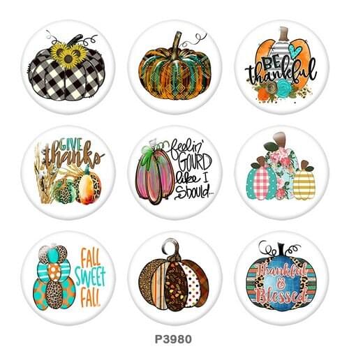 Thanksgiving 12mm/18mm/20mm/25mm/30mm/40mm Round glass cabochon flat back Making findings snap button jewelry P3980