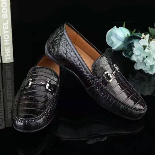 2019Newly top quality 100% real genuine crocodile skin men business dress shoe with genuine cowhide skin lining leisure men shoe