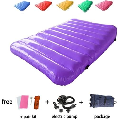 2.5x1.5x0.4m Inflatable Fitness Yoga Mat Cushion Rhythmic Gymnastics Air Mattress with Pump Outdoor Sports Mat Beach Pad