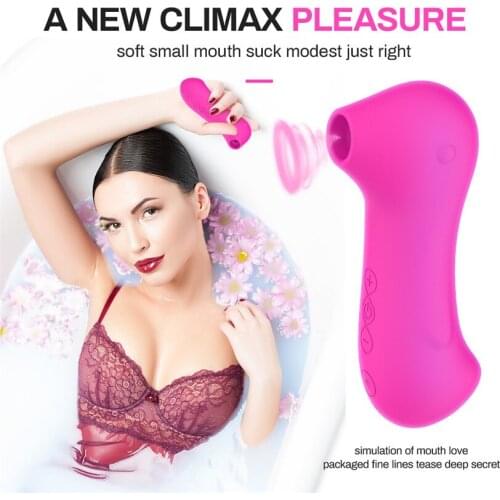 New Mini Mouth Suck Climax Vibrator Nipple Sucker Massager 10 Mode Clitoris Licking Stimulator Adult Products Sex Toys for Women
