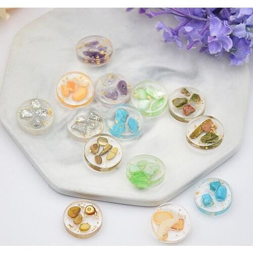 New style 14mm color irregular stone core geometry rounds shape resin beads without holes diy jewelry earring accessory