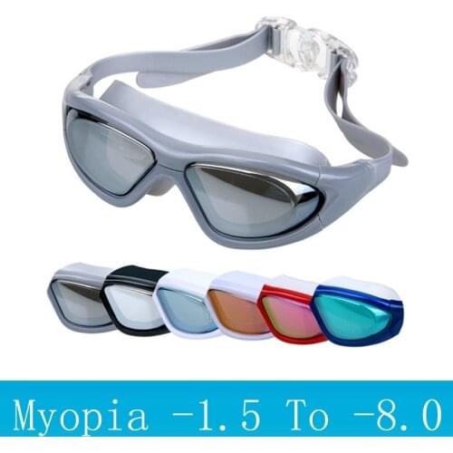 Adults Myopia Diving Mask Swimming Goggles Anti-Fog Sports Big Frame Prescription Swim Eyewear Degree Optical Waterproof Glasses