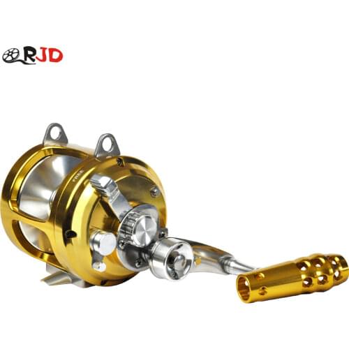 OLOEY Multiplier Trolling Reel 2 Speed 8BB+1RB 2.5:1/1.3:1 Lever Drag Big Game Offshore Seafishing Game Reel Drum Reel 50-200lbs
