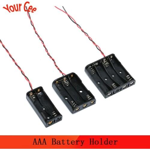 2xAAA 3xAAA 4xAAA 1.5V Plastic Black Spring Battery Storage Case Box Battery Holder Plastic Container