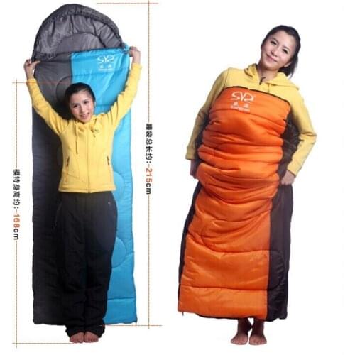 Outdoor Portable Envelope Travel Hiking hollow cotton 1 person sleeping bag spliced double warm waterproof adult sleeping bag