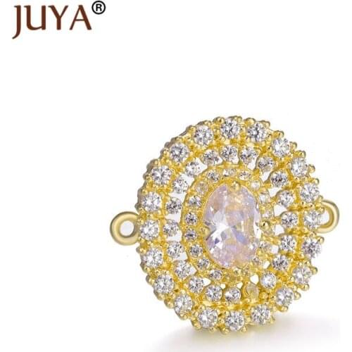 Supplies For Jewelry Shiny Zircon Crystal 2 loops charms pendants connectors for handmade jewelry making material