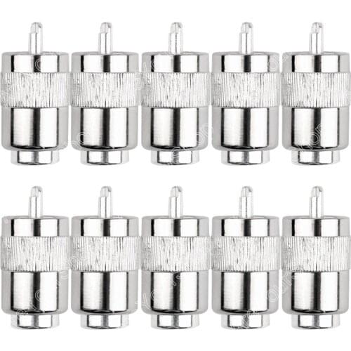 Areyourshop Sale 10PCS Connector UHF Male PL259 Plug Solder RG58 RG142 LMR195 RG400 Cable PTFE Silver