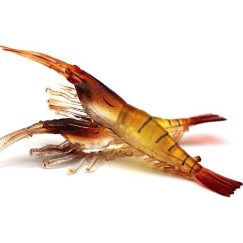 Fishing Simulated soft bait shrimp lures soft shrimp 7cm/3.5g bionic bait false bait fishing gear crucian carp Silver plastic