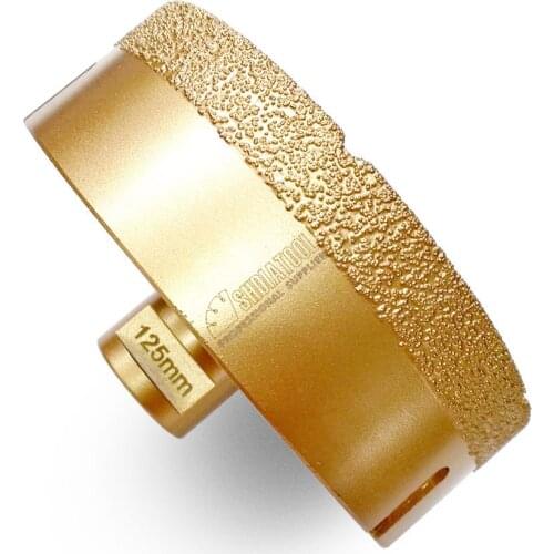 SHDIATOOL Diameter 125mm Vacuum brazed diamond drilling core bits with 15MM Diamond height granite marble ceramic hole saw