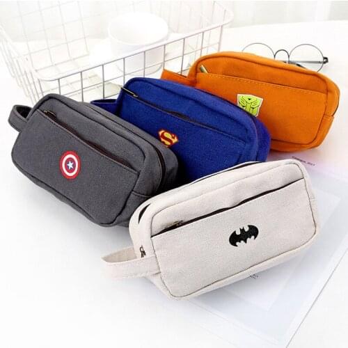 Superhero cute pencil case pencil case large capacity storage bag multifunctional stationery bag children gift storage bag